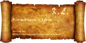 Kormányos Liána névjegykártya